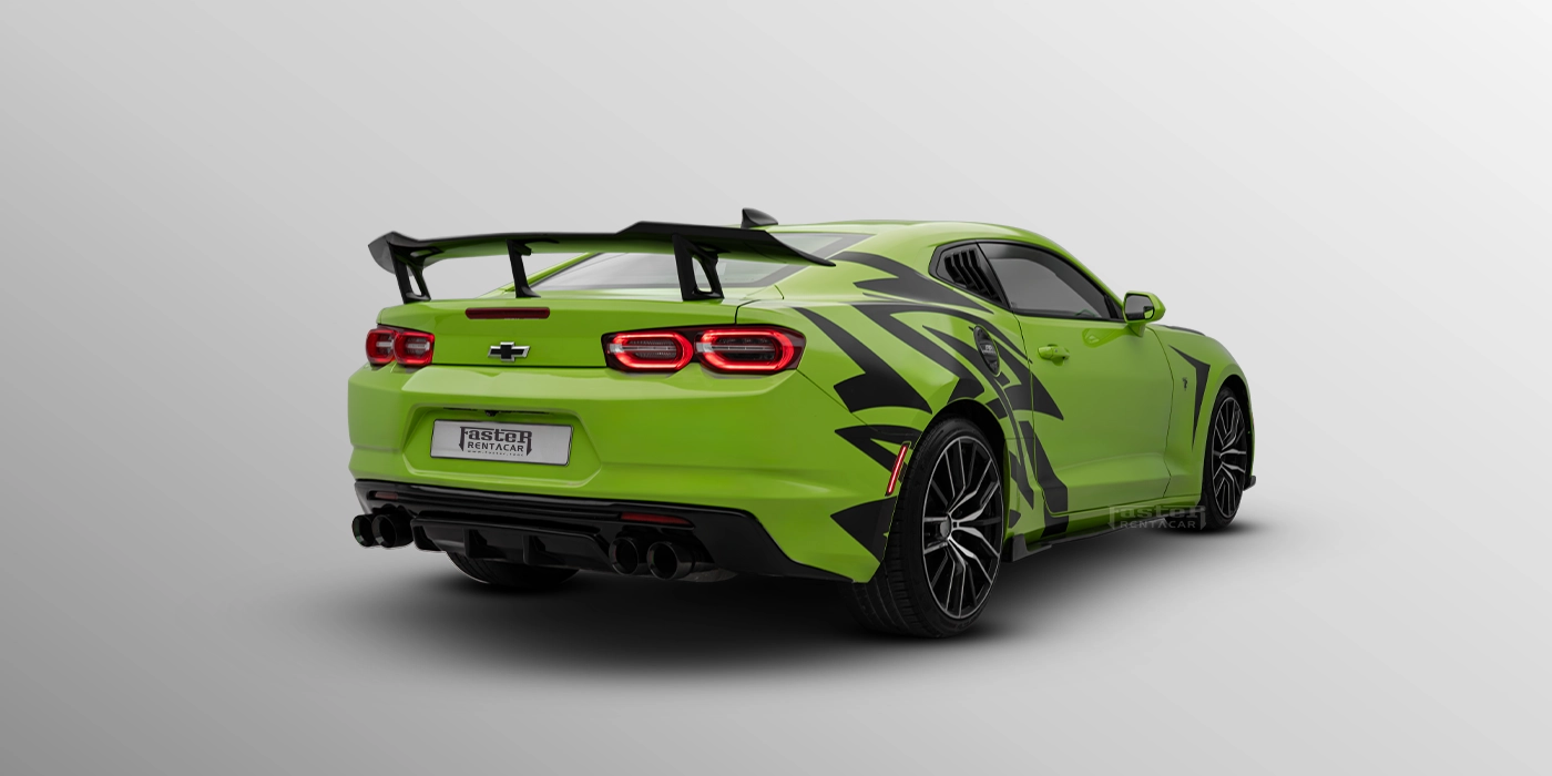 Chevrolet Camaro Green Back Side View